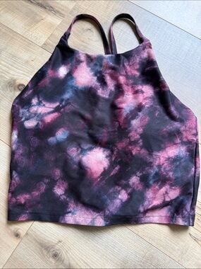Old Navy Pink & Black Tie-Dye Long-line Bra
